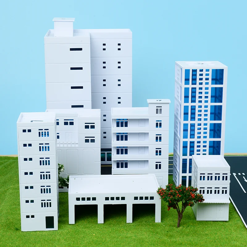 

1:500 Scale Model Building Kit ABS Miniature Architecture for City Layout 3D Diorama Terrain Train Display