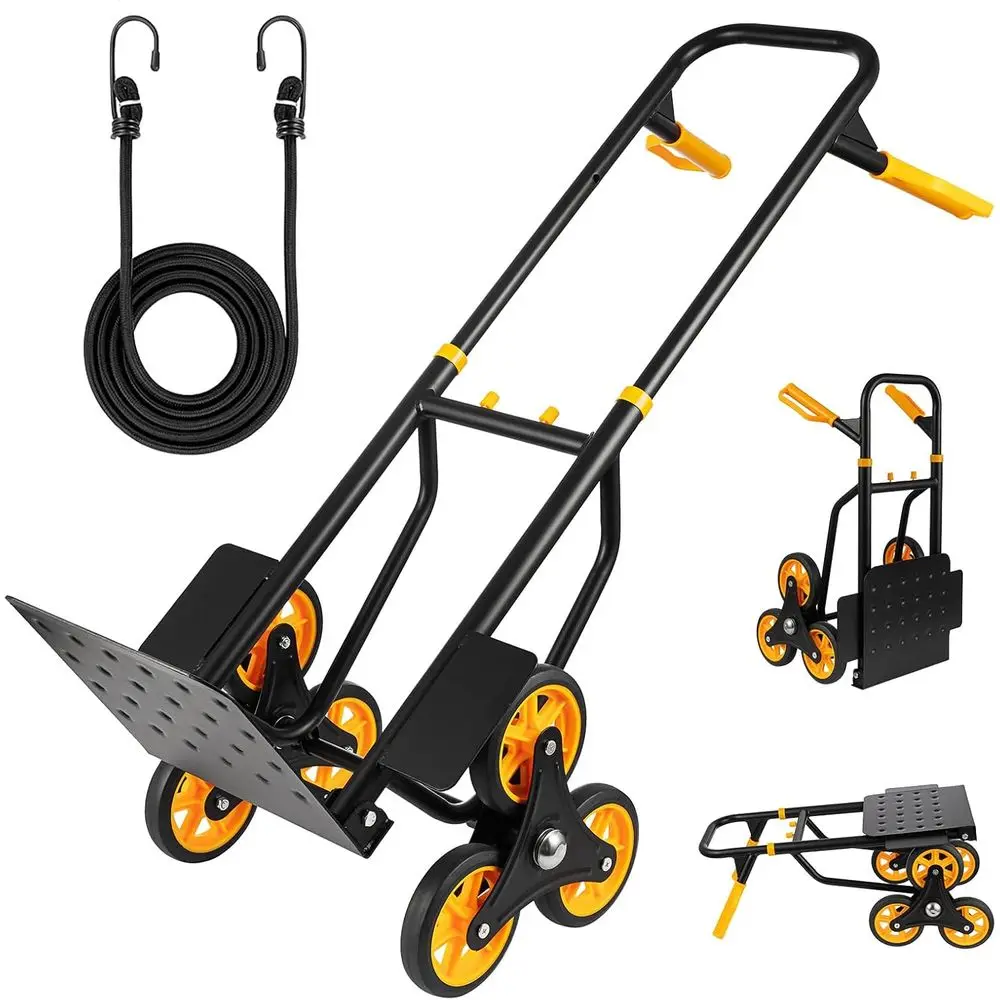 

Heavy-Duty Folding Hand Truck with 330 lbs Capacity, 12.2'' x 11.6'' Plate, 6-Wheel Dolly