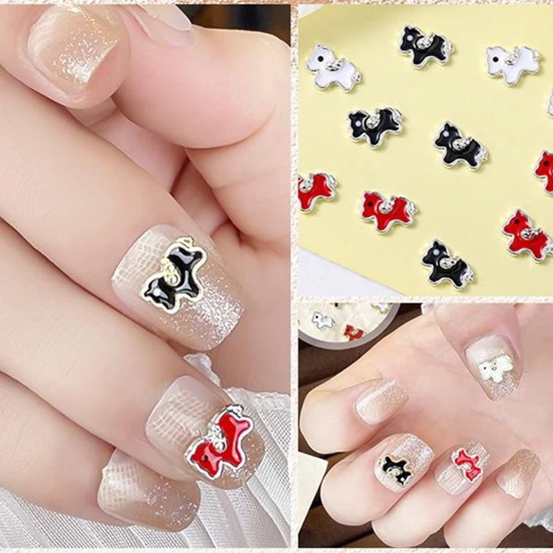 الملونة البسيطة الكرتون سنة الحصان الصينية زودياك الحصان فلاتباك مسمار الفن ديكور Diy بها بنفسك مانيكير مجوهرات اكسسوارات الحرف