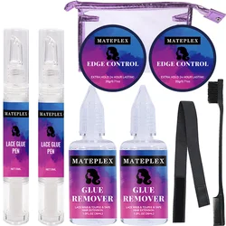 Kit d'installation de perruque en dentelle de voyage, stylo à colle, contrôle des bords des cheveux, dissolvant de colle, bande fondue pour toupet, ensembles de perruques en dentelle, 20g, 30ml