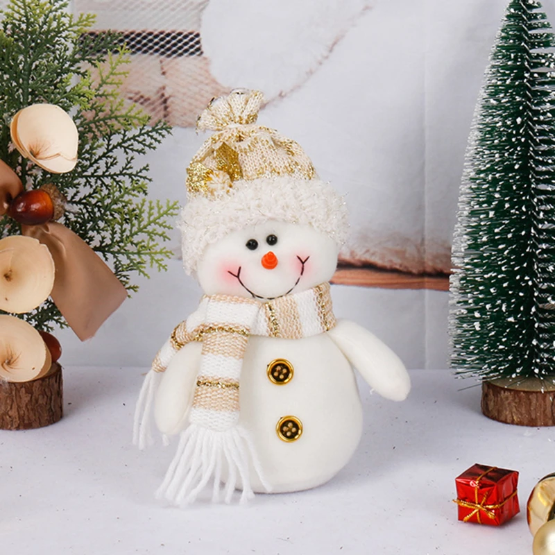 Christmas Plush Doll Ornaments White Santa Claus Snowman Xmas Tree Drop Ornaments Decoration For Home Xmas Party Kids Gifts