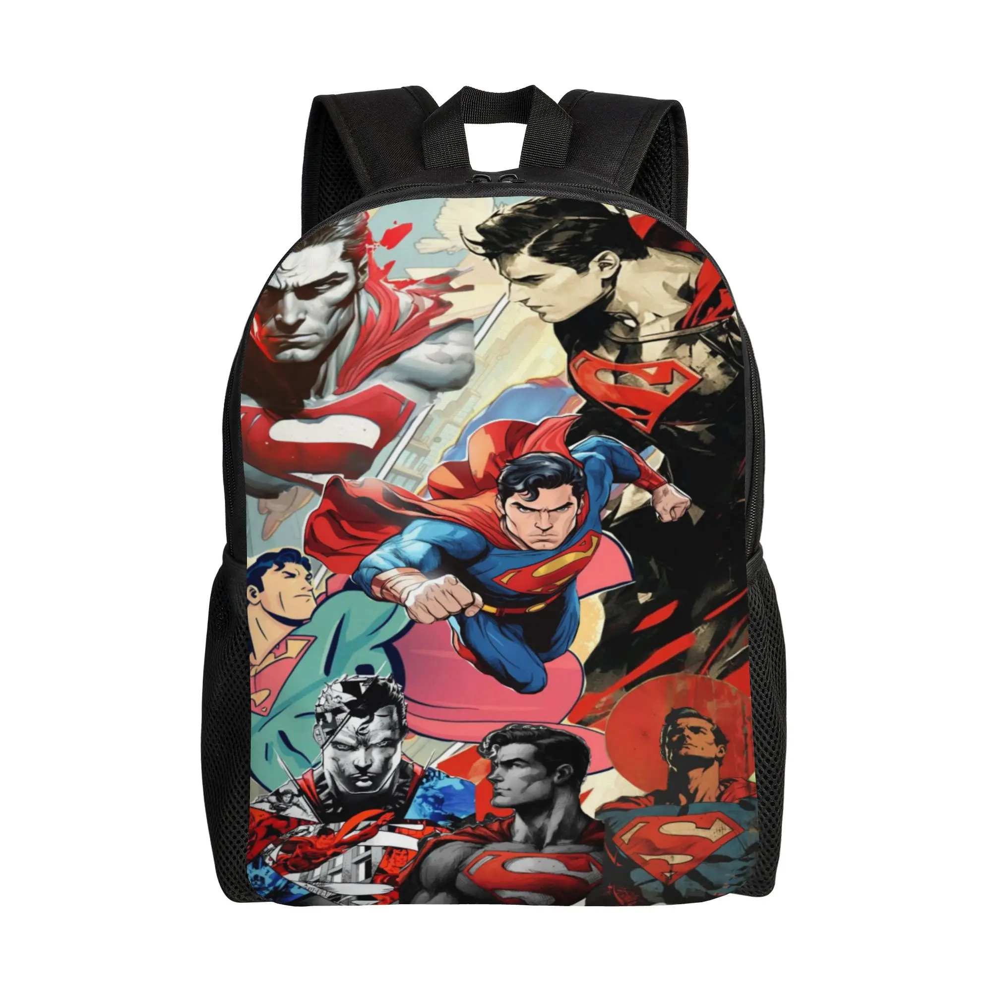 Laptop Bag Back to school season Intense Multi‑Version Superman Collage  Lightweight Backpack