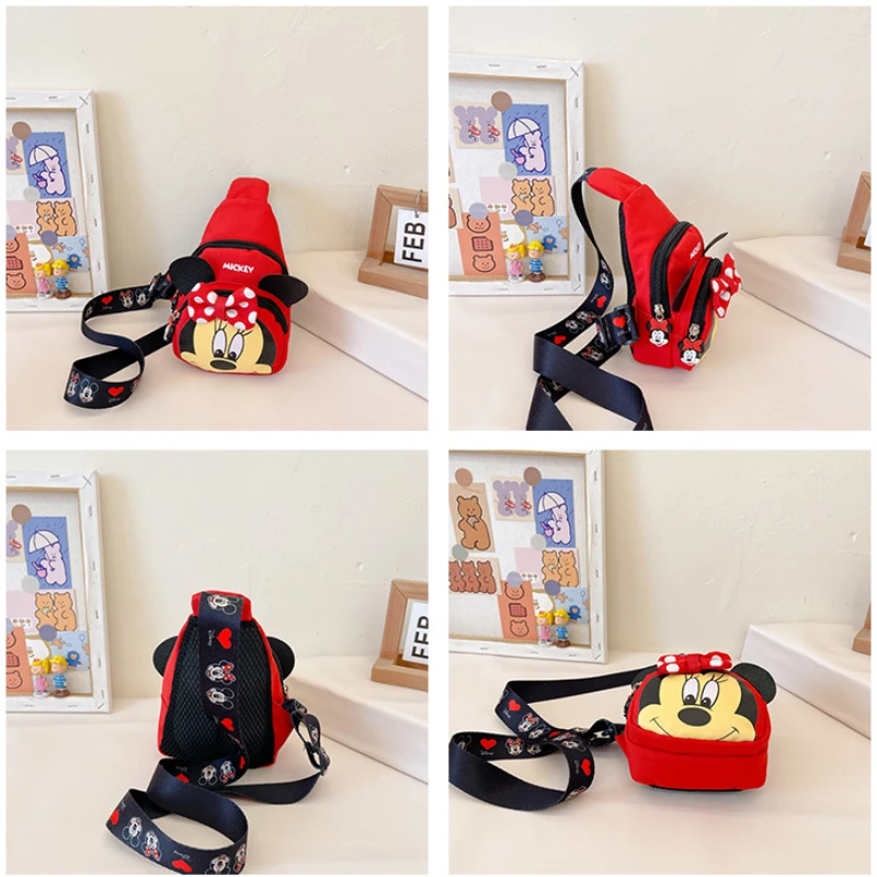 Cute Disney Mickey Mouse Cartoon Shoulder Crossbody Bag for Boys Girls Children Luxury Brand Designer Chest Back Bag Backpack