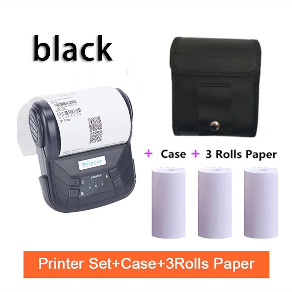 To Mini portable handheld POS thermal Bluetooth bill black blue 80mm printer for Android iOS Windows system