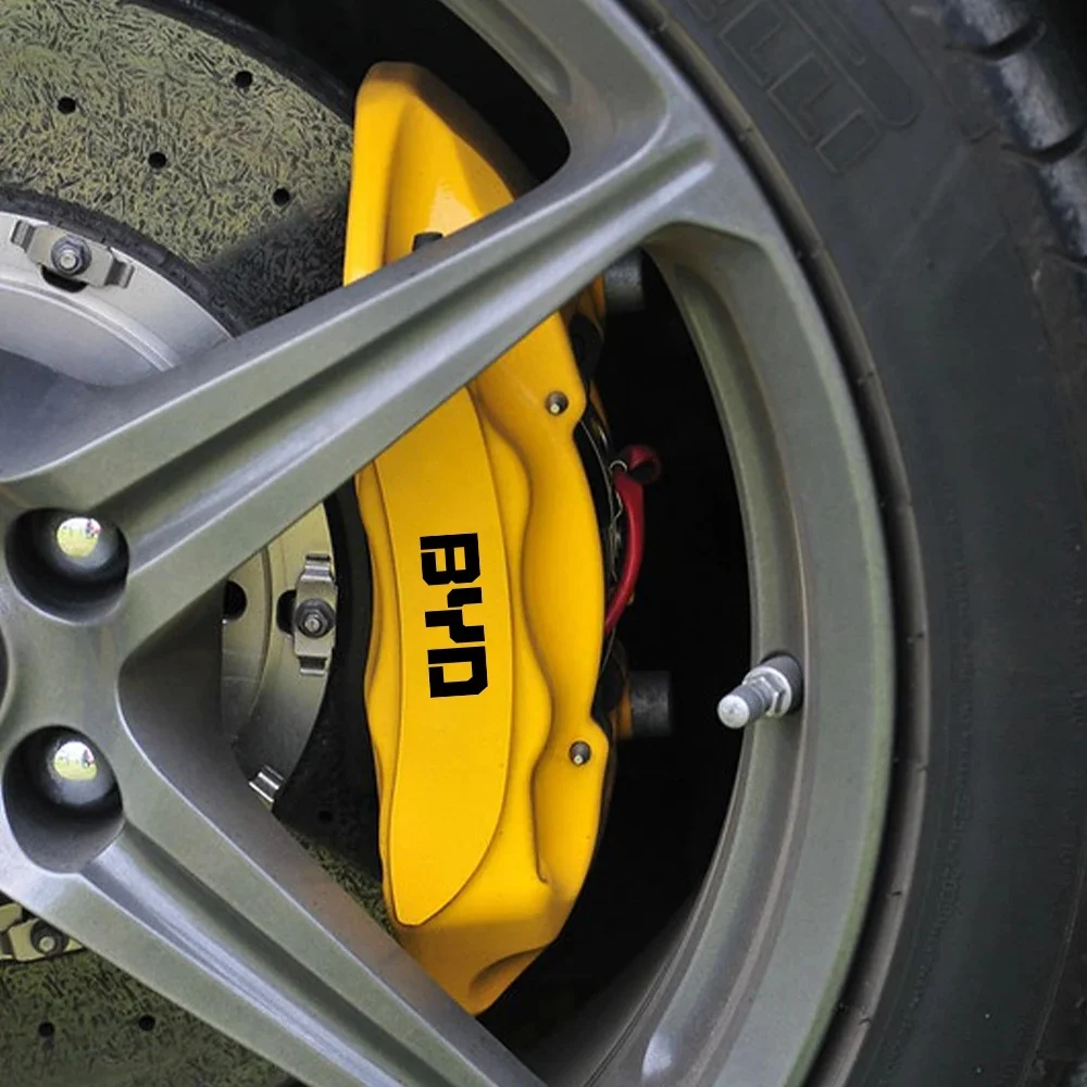 Car Brake Caliper Badge Decal Stickers 6Pcs For BYD Atto3 Seal Dolphin Han Tang Heat‑Resistant Wheel Decor Mod Parts