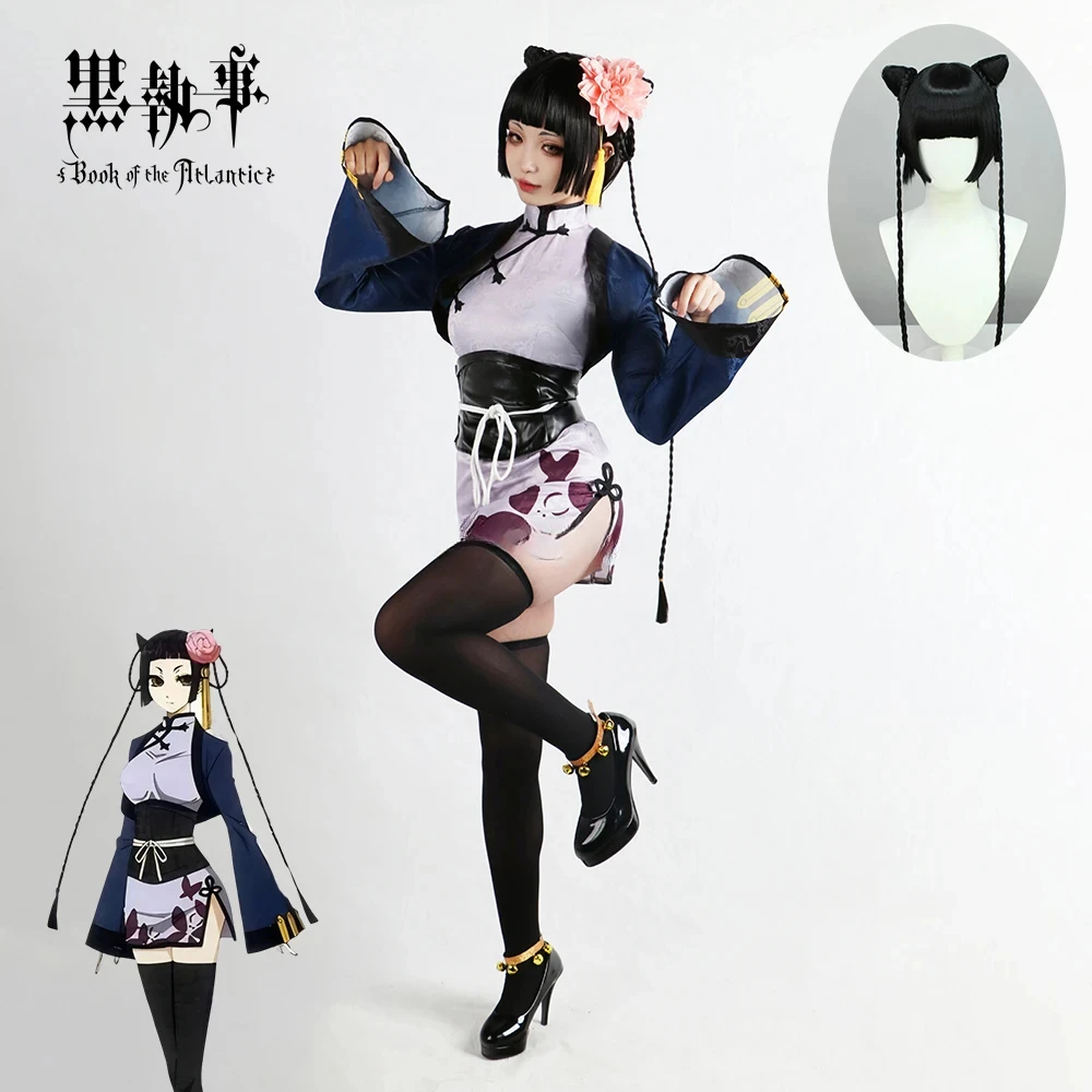 Anime Black Butler Ran Mao Cosplay Costume Cos Black Butler Cosplay Heathfield Manor Costume and Cosplay Wig Anime Clothes