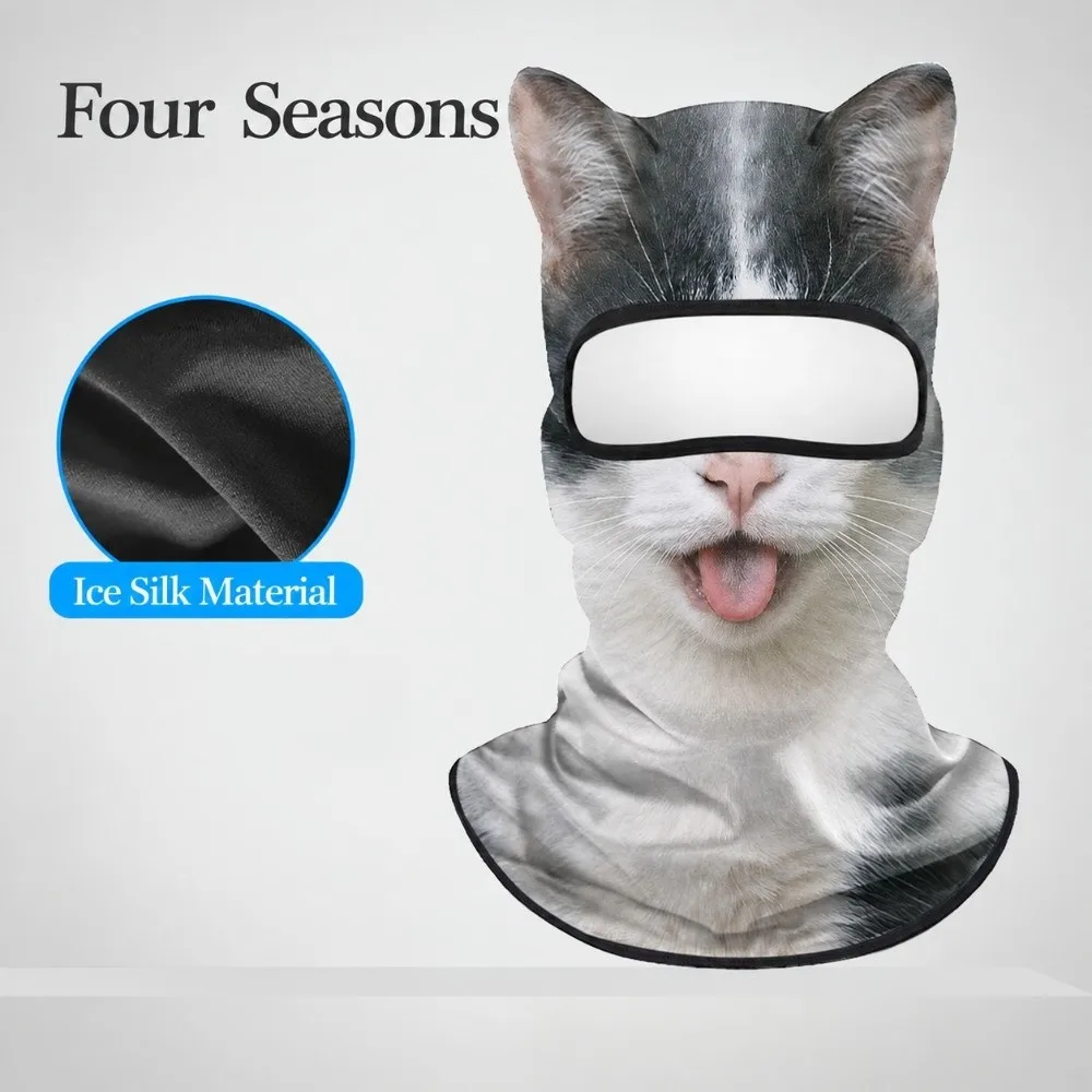 Animal Pattern Balaclava Mask Windproof Breathable Full Face Mask Skin Friendly Lifelike Eared Head Cover Cycling/Party/Outdoor