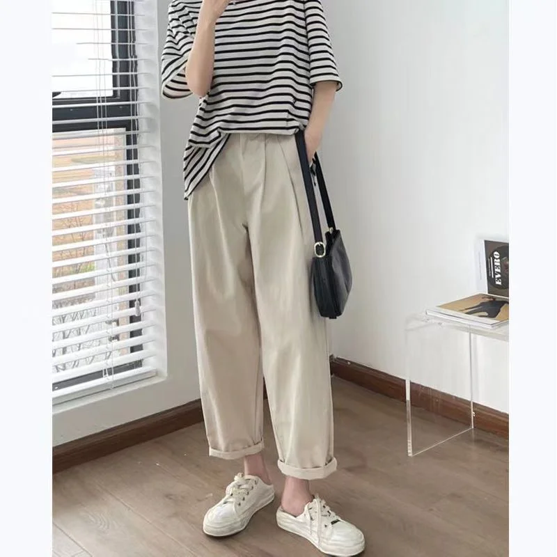 

Early Autumn Shape Pear Shaped Workwear Pants Loose and Slim Wide Leg Dad Pants