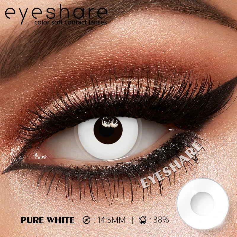 EYESHARE 1 Paar weiße farbige Kontaktlinsen für Cosplay, rote Kontaktlinsen, Anime-schwarze Augenlinsen, Halloween-Schönheits-Make-up-Linsen – Detail 9