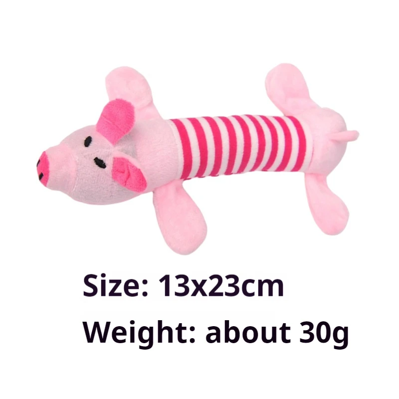 New Pet Toy Striped Elephant, Yellow Duck, Pink Pig Biting Pet Toy Simulated Pet Sound Dog Toy