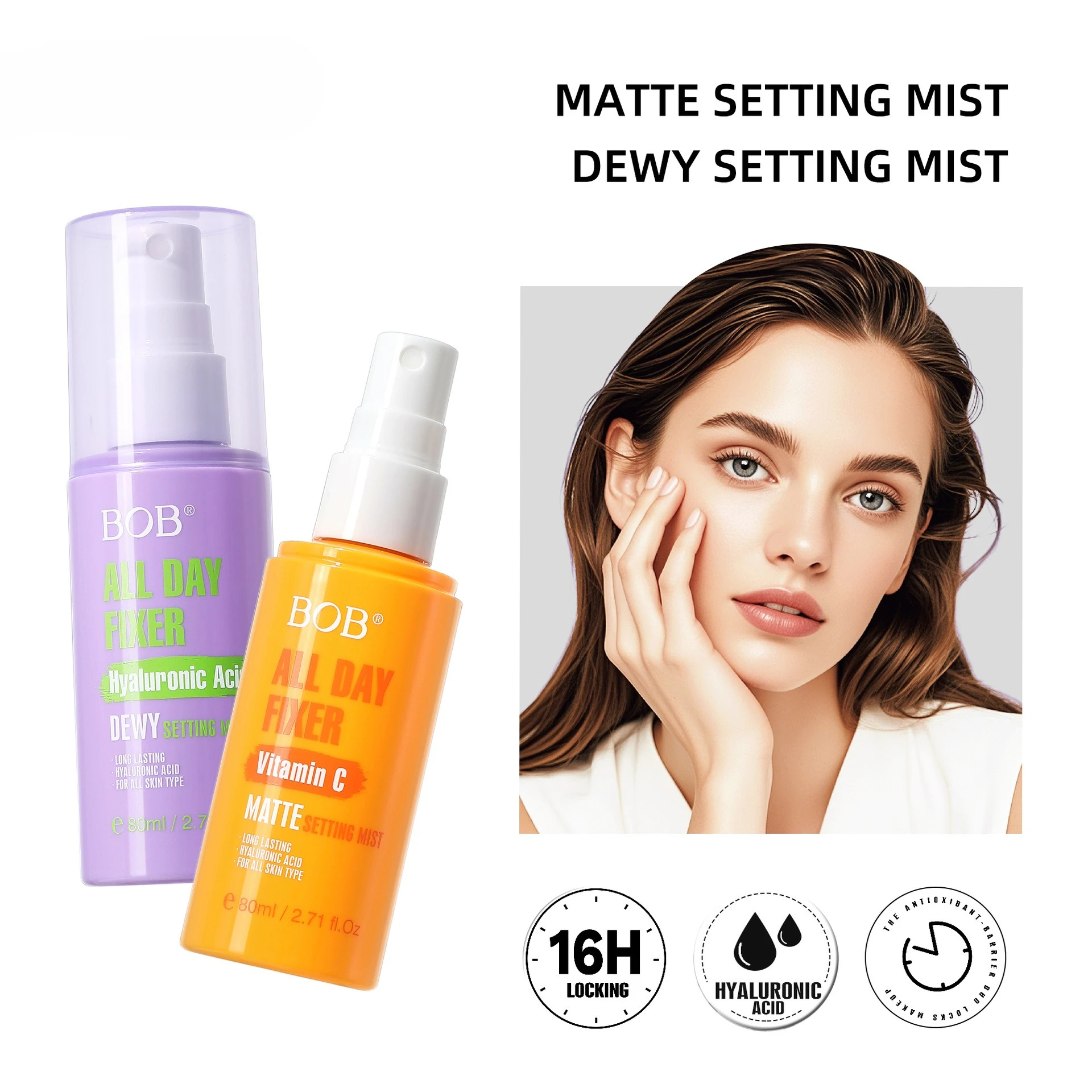 Hydrating Setting Spray, Lightweight Waterproof Smudge-Proof Makeup Fixer, Long-Lasting Formula for All-Day Neat & Flawless Look