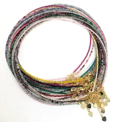 Faceted Gemstones 2-3mm beads Necklace Bracelet crystal quartz agate labradorite amazon Choker Men Female Jewelry Party Gift