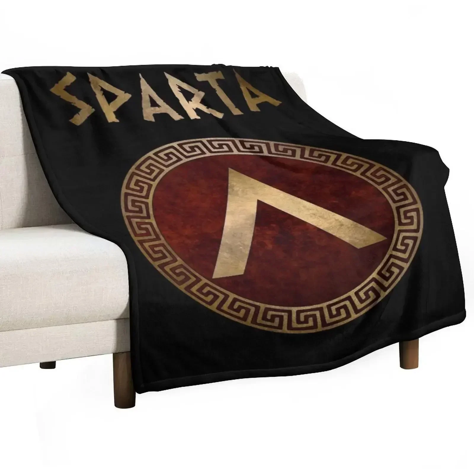 

Spartan Shield Lacedaemonian Lambda Ancient Symbol of Sparta Throw Blanket halloween Luxury Throw Blankets