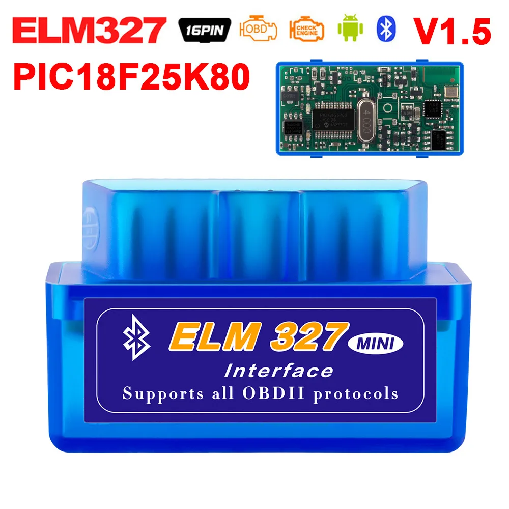 

OBD2 мини Bluetooth автомобильный детектор PIC25K80 чип ELM327