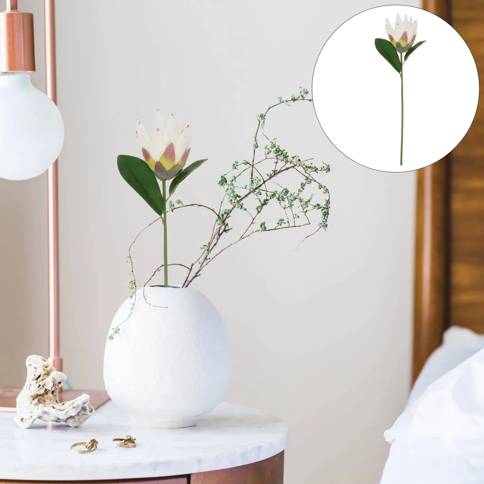 

Искусственный цветок протеи из гладкой ткани, УФ-стойкий, с гибким стеблем, для декора свадеб, дома, ресторанов, имитация шелкового цветка