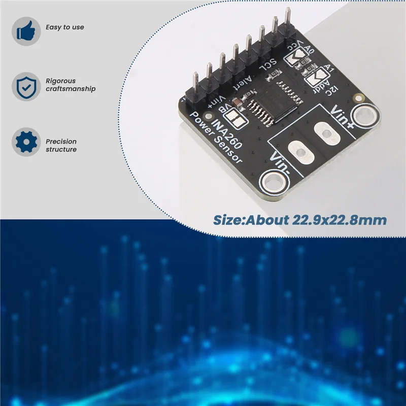 【Sleek Design】2X INA260 Detection Sensor Module High Or Low Side Voltage Current Power Sensor Portable Module