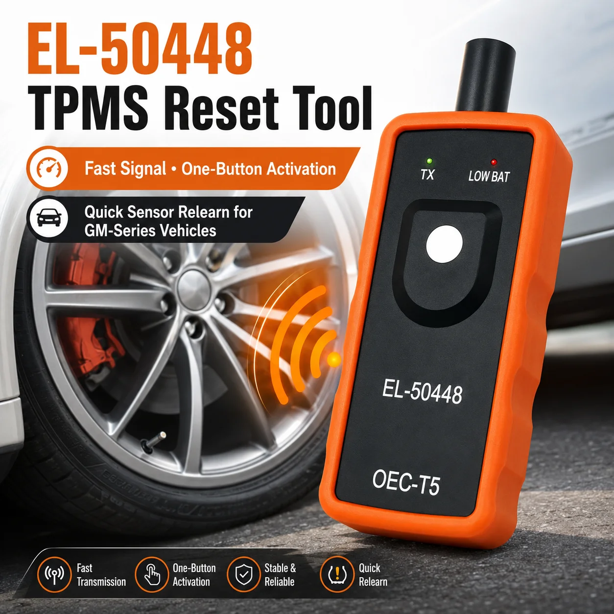 EL-50448 TPMS Relearn Tool Tire Pressure Sensor Reset Device for GM Series Vehicles Tire Pressure Monitor Programming Tool