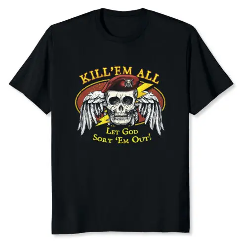 NEW LIMITED Vintage Kill 'Em All Let God Sort 'Em Out T-Shirt