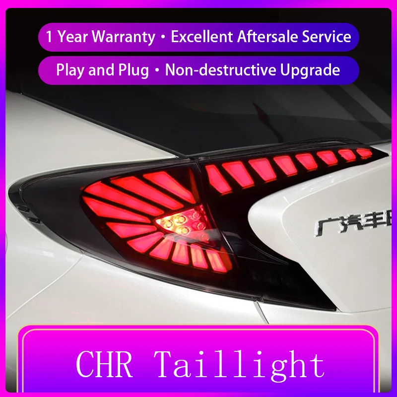 A Pair of Taillights For Toyota CHR 2018-2020 Newest Style Fashion LED DRL Rear Lamp Reverse Vehicles Tools Car Accessories