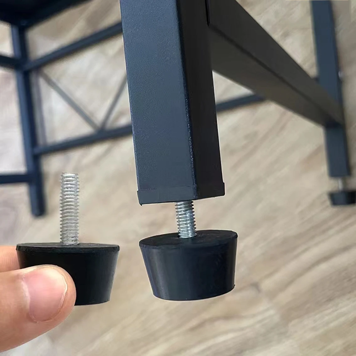 1-10PCS With screws M8 M10 Rubber Table And Chair Foot pad Furniture Leg Anti-Skid Adjustable Platform Foot Floor Protector