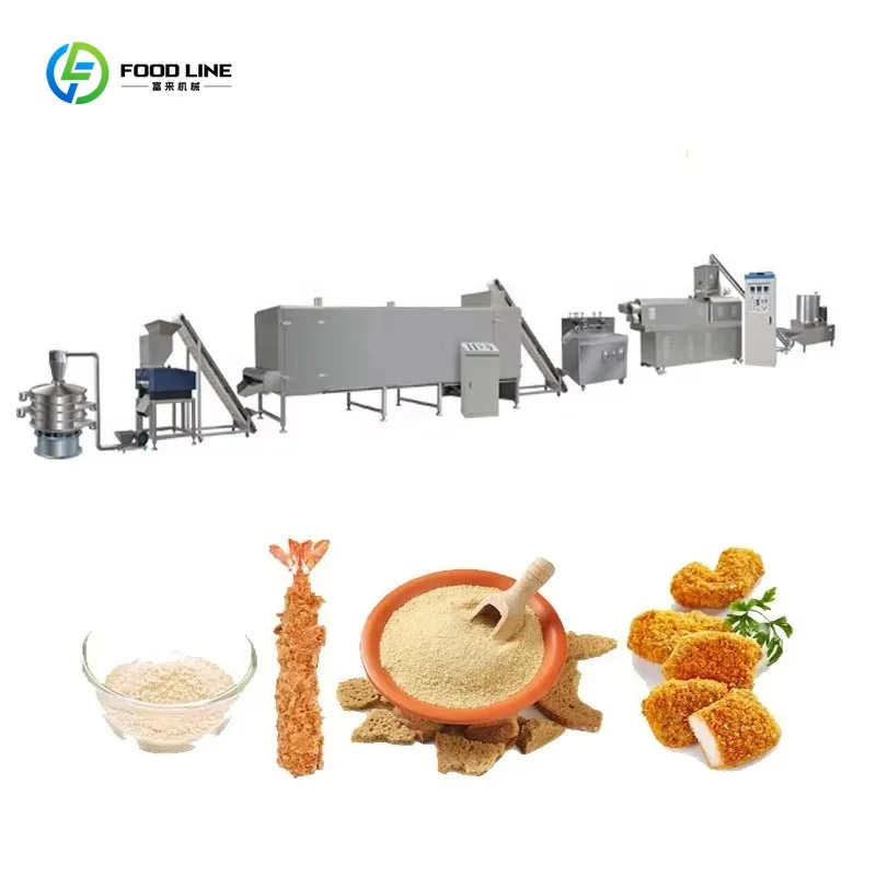 Bread Crumb Production Line Twin Screw Extruder Grinder Breadcrumbs Making Machine for Food Plant Custom