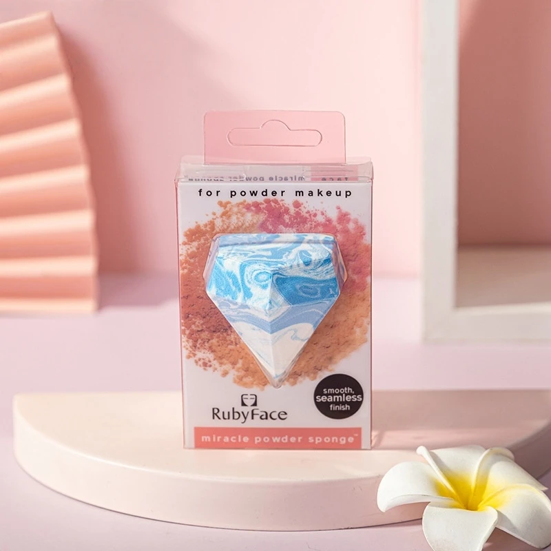 Esponja de maquillaje de 2/4/6 Uds., esponja de belleza de diamante, esponjas de maquillaje grandes con gradiente sin látex, esponja de maquillaje en polvo para maquillaje Facial