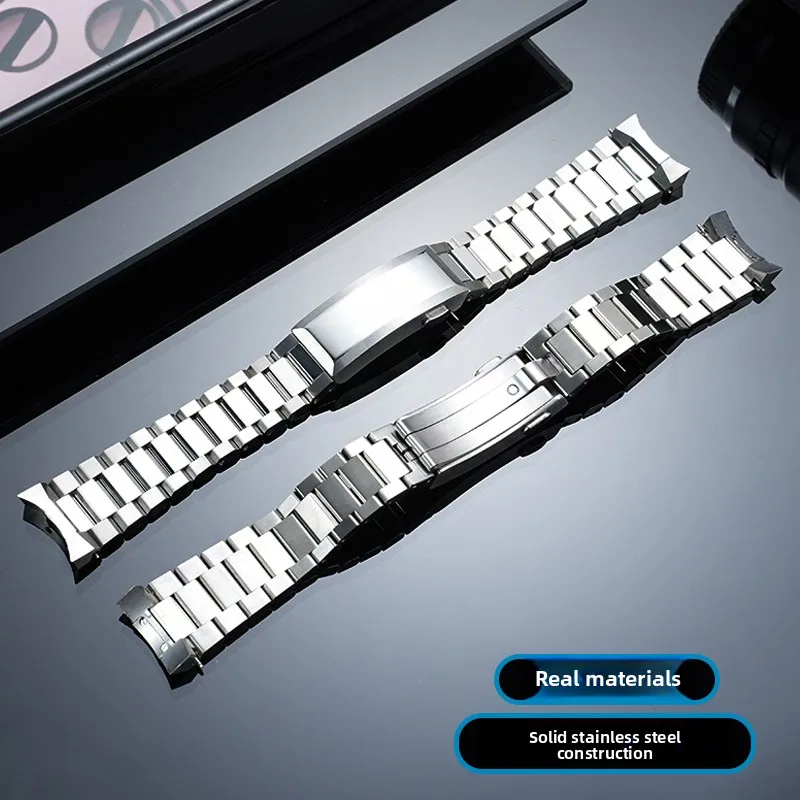 21mm Curved Stainless Steel strap For Omega 42mm Seamaster 600 New 217.30.42 Arc interface Metal Watch band Replacement bracelet