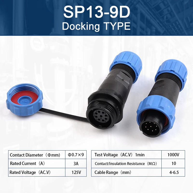 SP13 IP68 Outdoor Wasserdichter Luftfahrt-Steckverbinder 2/3/4/5/6/7/9-polig Stecker Buchse Männlich Weiblich Panelmontage Docking Schweißtyp
