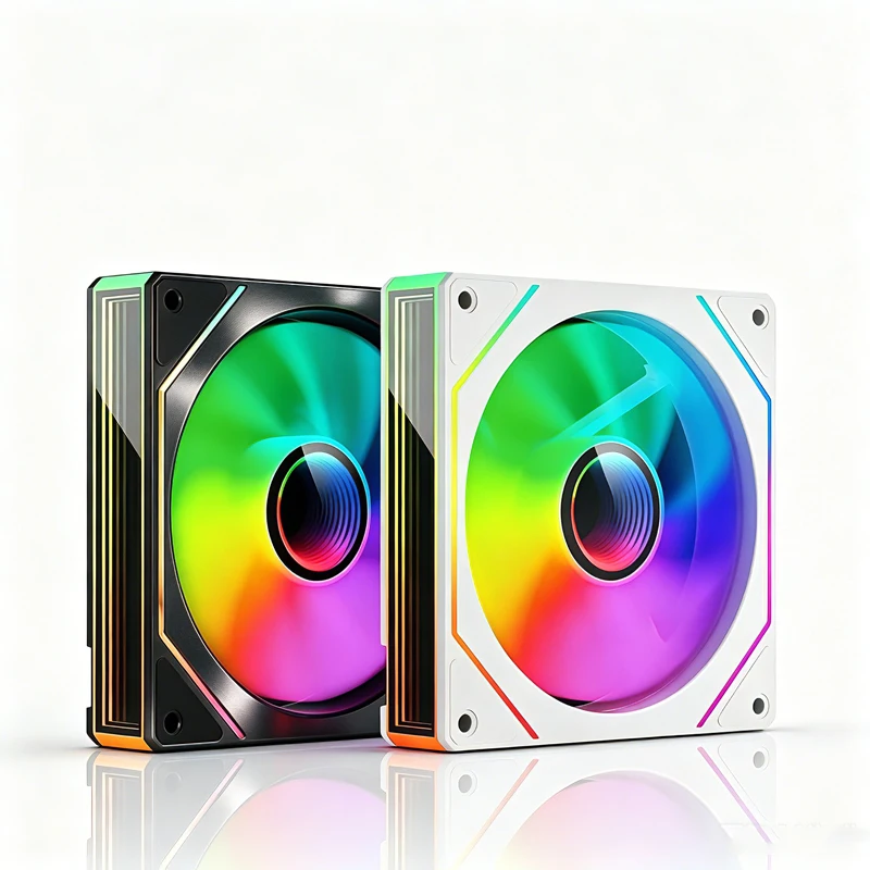Prism 7PRO Full Side Mirror H-Line 12CM Chassis Cooling Fan 4PRO Divine Light Synchronous 5V with B-Ultrasound Mute Feature 12V