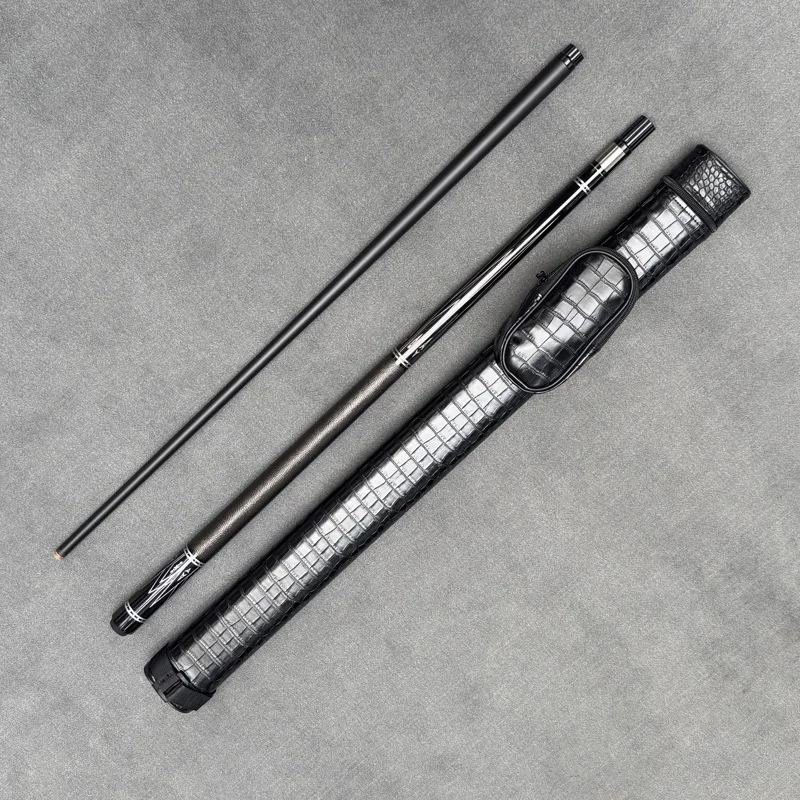 

Black Tech Pool Cue 12.5mm Tip, Comfort Grip & Paint Finish, with Crocodile Texture Case