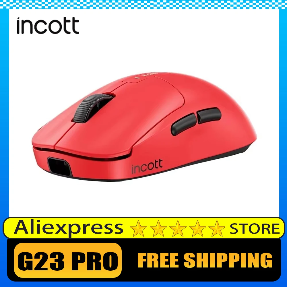 

Беспроводная мышь Incott G23 Pro, 8k, Paw3950, двойной режим, быстрая зарядка