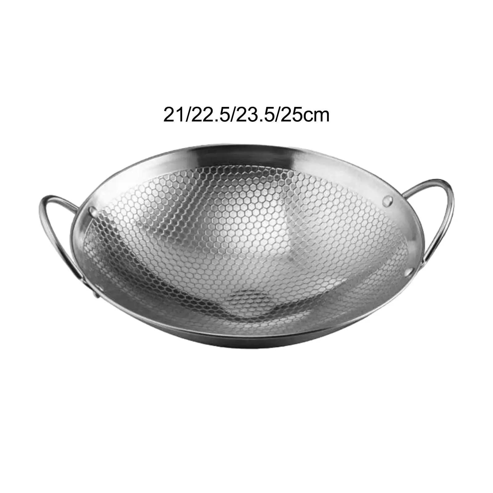 Double Ear Wok, Stainless Steel Cookware, Non-stick Frying Pan, Round Bottom Deep Frying Pan for Home Restaurant