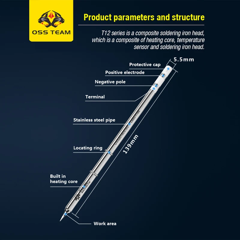 Imagem -03 - Oss Equipe T12 Ferro de Solda Dica T12-x Dicas Bls Bjs Skus ku Suk ls Ils Dica para Estação de Solda T12 Alta Qualidade Dicas Quicko