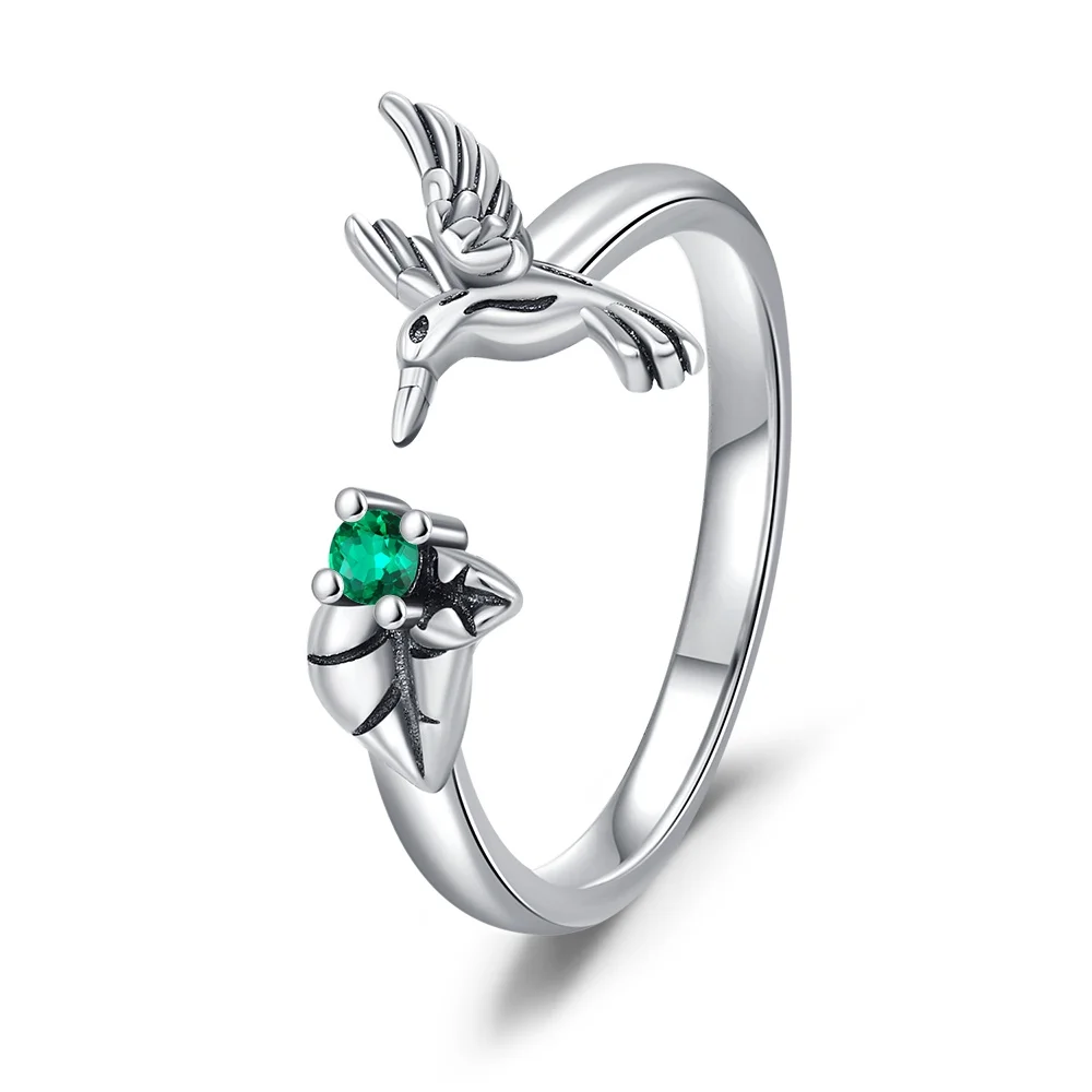 Women's Adjustable 925 Sterling Silver Animal Hoop Ring