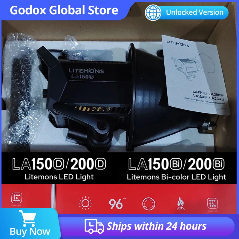Godox LA150D LA150BI 190W LA200D LA200BI 230W LCD Panel LED Video Light Continuous Output +APP Control Bowens Mount Studio Light