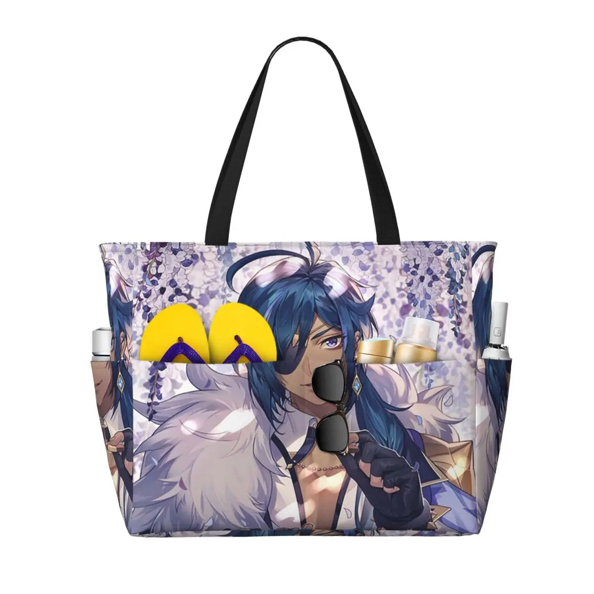 

Kaeya Game Genshin Impact Anime Beach Tote Bag Sport Gym Yoga Duffle Large Tote Bag Women Travel Bag Fitness bag