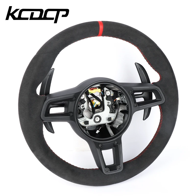 Passend für Porsche Panamera Cayenne Macan 718 Boxster Cayman Taycan Carrera 996 911 981 957 958 991 LED-Lenkrad aus Kohlefaser