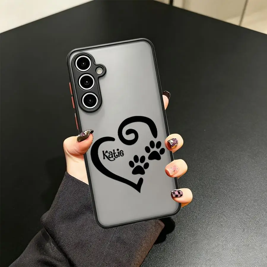 Phone Cover Case for Samsung Galaxy A73 A33 A52S A72 A14 A23 A34 A36 A35 A16 A15 A56 A55 A53 A54 A17 A52 Swirl Heart Paw Line