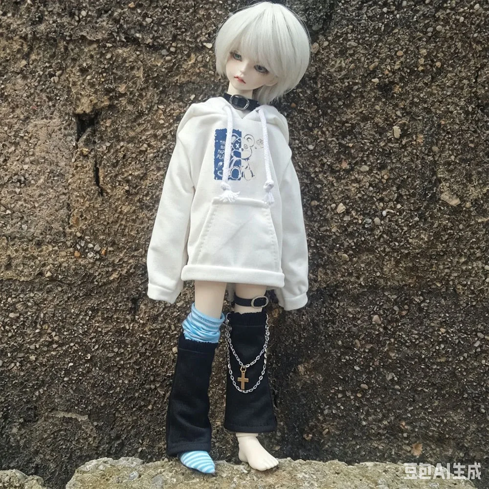 1/3 1/4 1/6Bjd Doll Clothes Y2K Punk Street Hooded Sweatshirt Leg Cover One Sock Two Leather One Chain Only Selling Doll Clothes