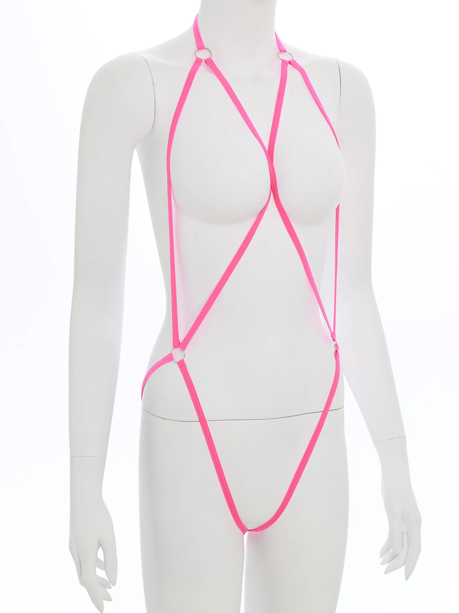 Женский купальник-бикини, нижнее белье с открытыми ремнями, стринги, цельный боди на бретельках для частного бассейна, купальный костюм, свидание в ночное время