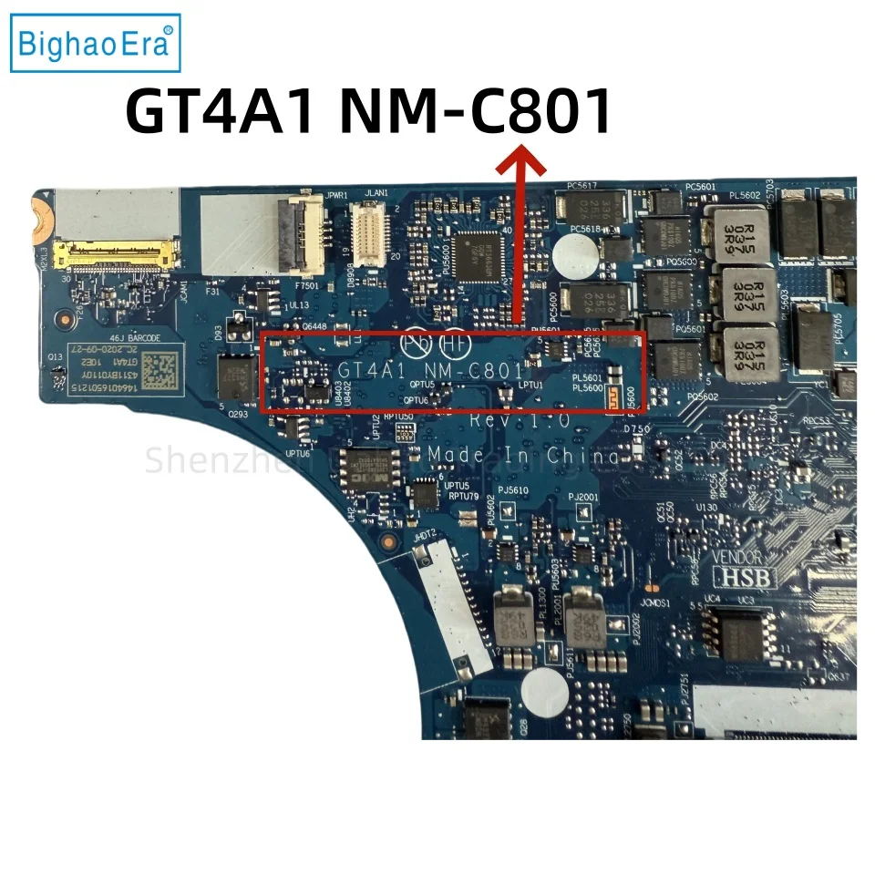 GT4A1 NM-C801 For Lenovo Thinkpad T14 Gen 1 Laptop Motherboard With R5-4650U R7-4750U CPU 8GB-RAM FRU: 5B20Z25410 Fully Tested