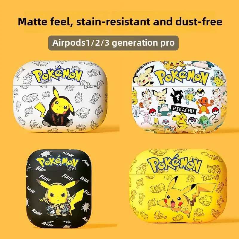 Pokemon Pikachu AirPods1/2/3/Pro Kulaklık Kılıfı Moda Karikatür Pikachu Iphone Bluetooth Kulaklık Buzlu Yumuşak Kabuk Hediyeler