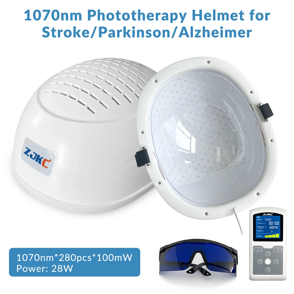 ZJKC Red Light Therapy Helmet Brain Improvement Device Cerebral Palsy Awareness Treatment for Stroke Alzheimer Parkinson Anxiety