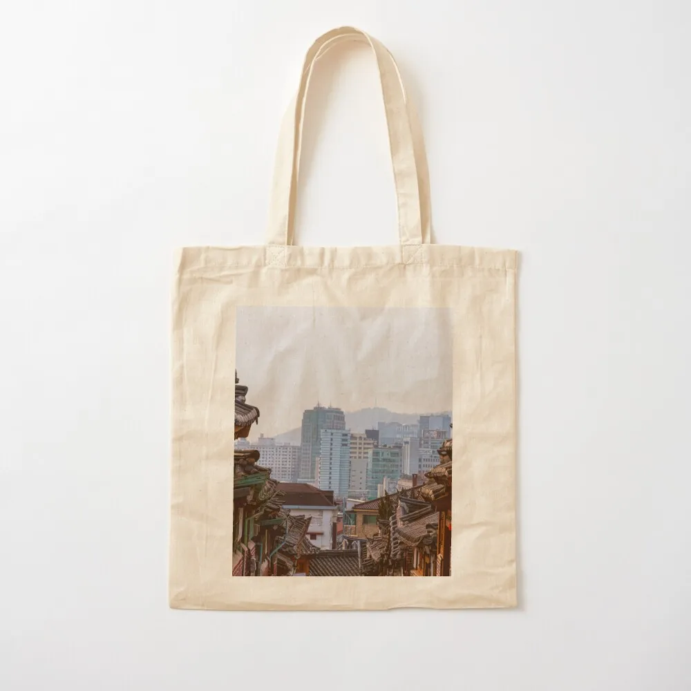 Bukchon Hanok Village Contrast Tote Bag canvas tote bags Woman shopper bag