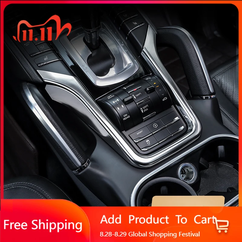 

Interior Stickers ABS Car Center Console Decorative Frame Sticker For Porsche Cayenne 2011 2012 2013 2014 2015 2016 2017 Car Int
