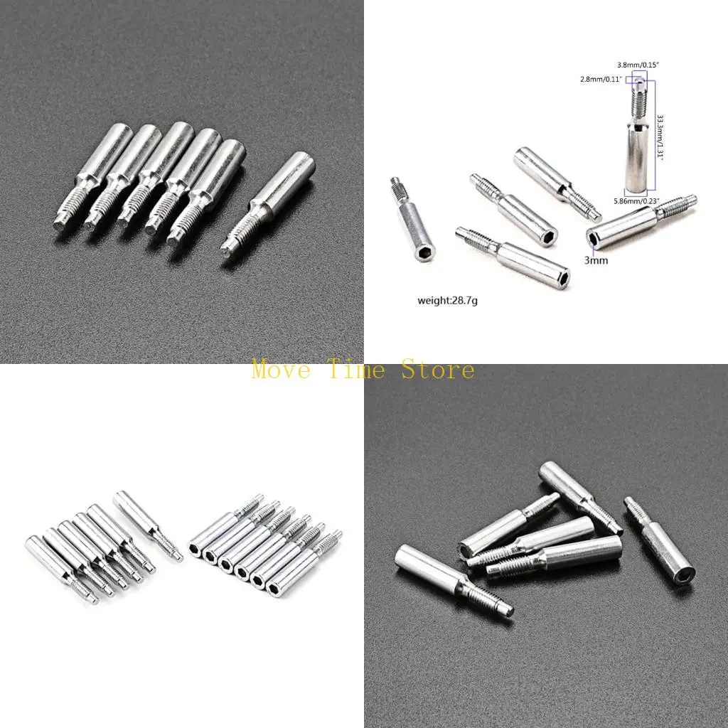 92me 6 pcs الفولاذ المقاوم للصدأ الغيتار الغيتار tremolo جسر سرج القفل مسامير التجويد