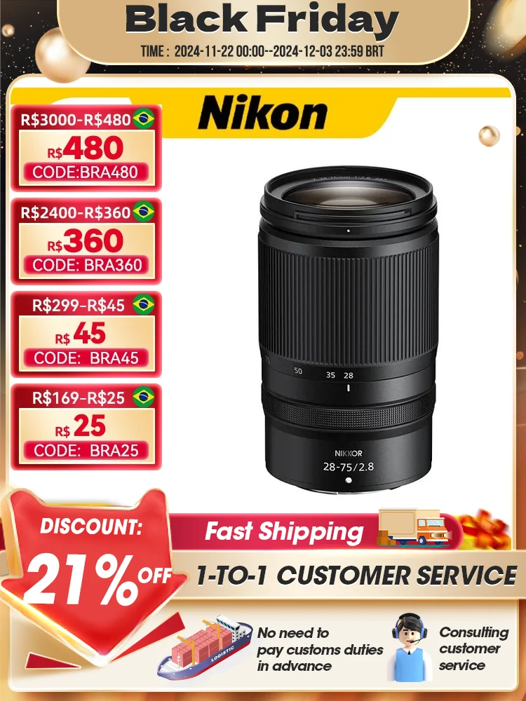 Nikon Z 28-75mm F2.8 S Full Frame Large Aperture Standard Portable Zoom Mirrorless Digital Camera Lens for Z50 Z5 Z6 Z7 NIKKOR