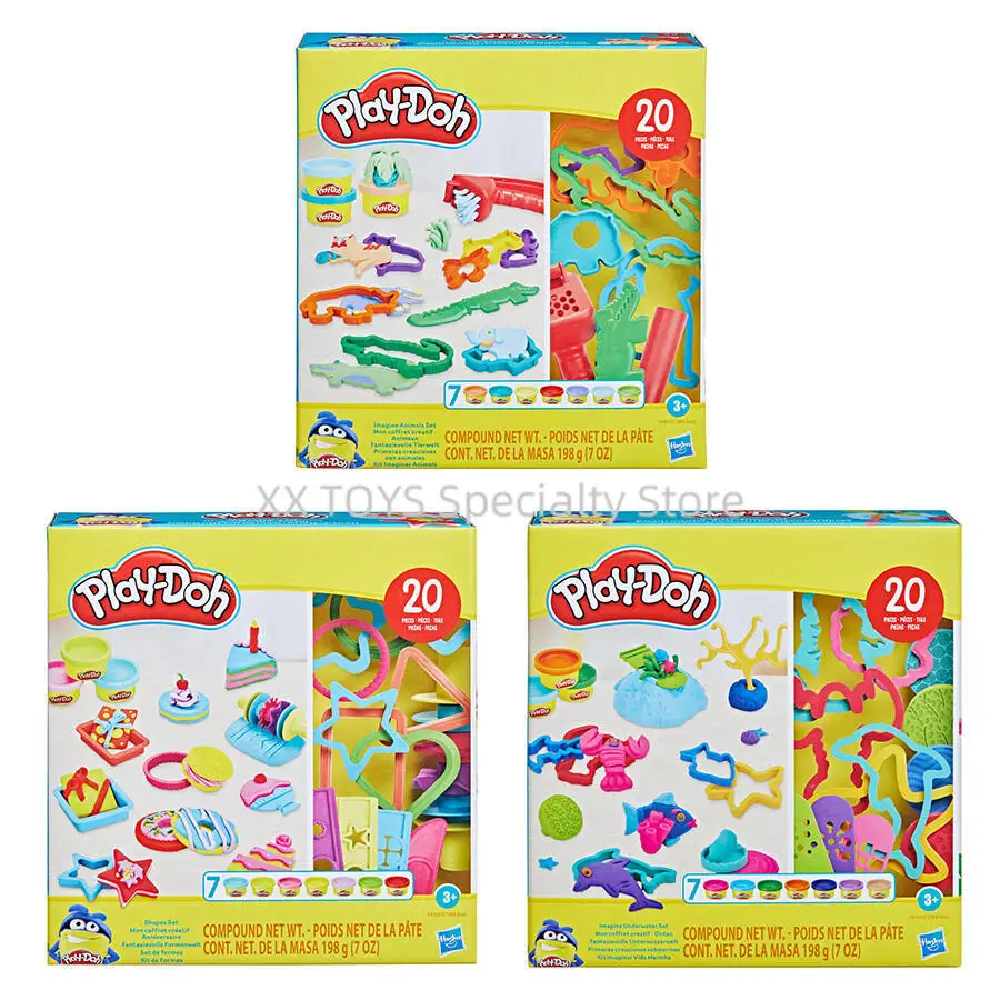 Hasbro Play-Doh Creative Creations Set Imagine Animals Imagine Shapes Set with 20 Tools Kids Children's Creative Preschool Toys