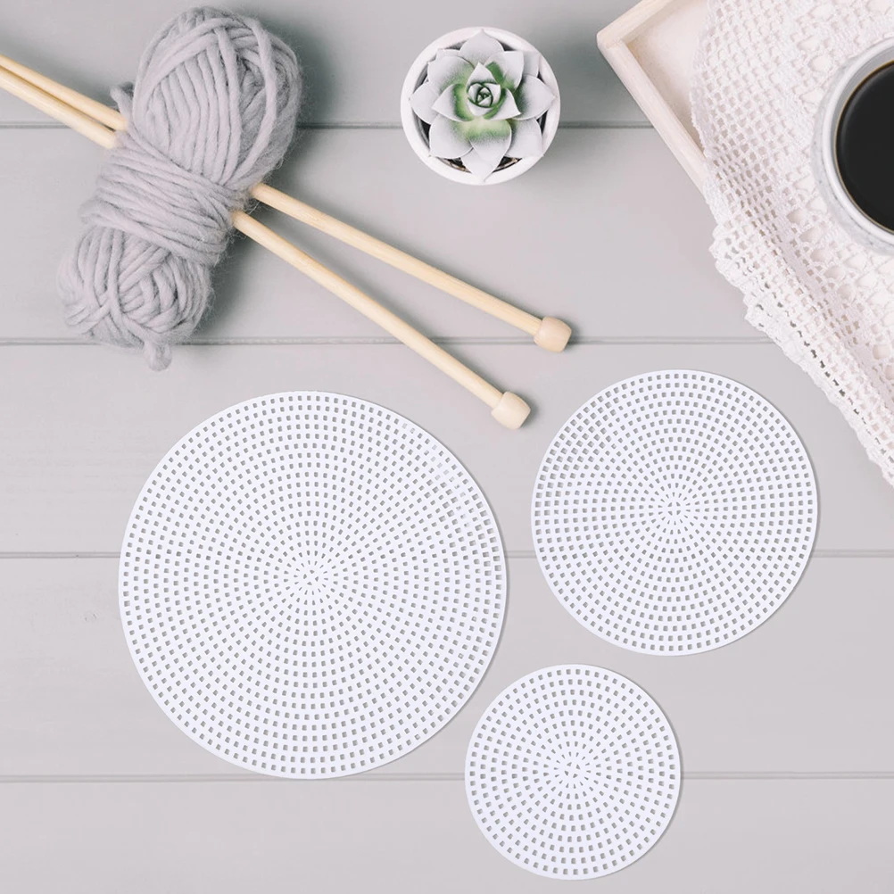 

15pcs Round Braided Bottom Lining Plastic Embroidery Kit 5x77mm 5x115mm 5x147mm Cross Stitch Quilting Sheets Crochet