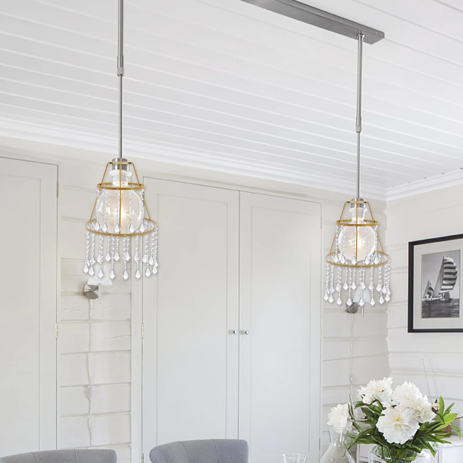 

Double Layer Lamp Shade Ring Fitter for DIY Table Lamp Chandelier Metal Lampshade Frame Support Vintage Style Light Cage Cover